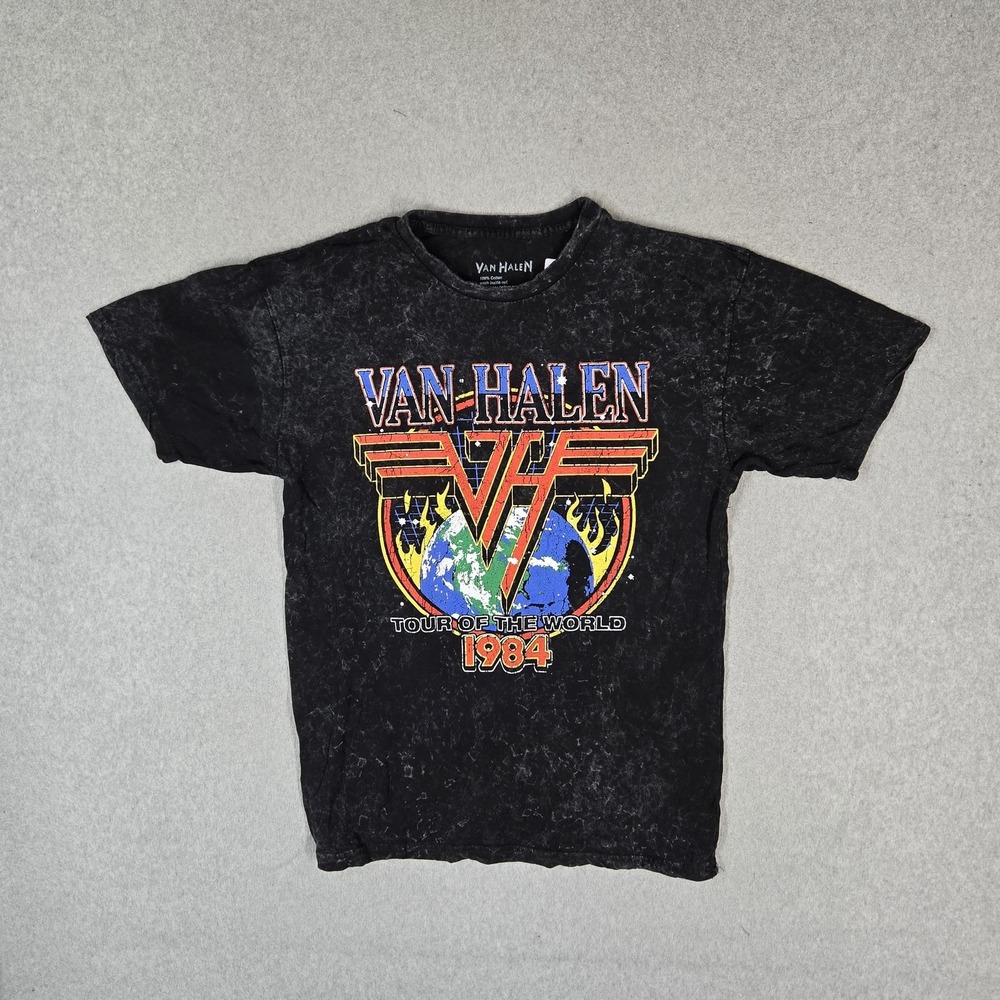 Van Halen Men Shirt L Black 1984 Tour Graphic Band Tee Logo